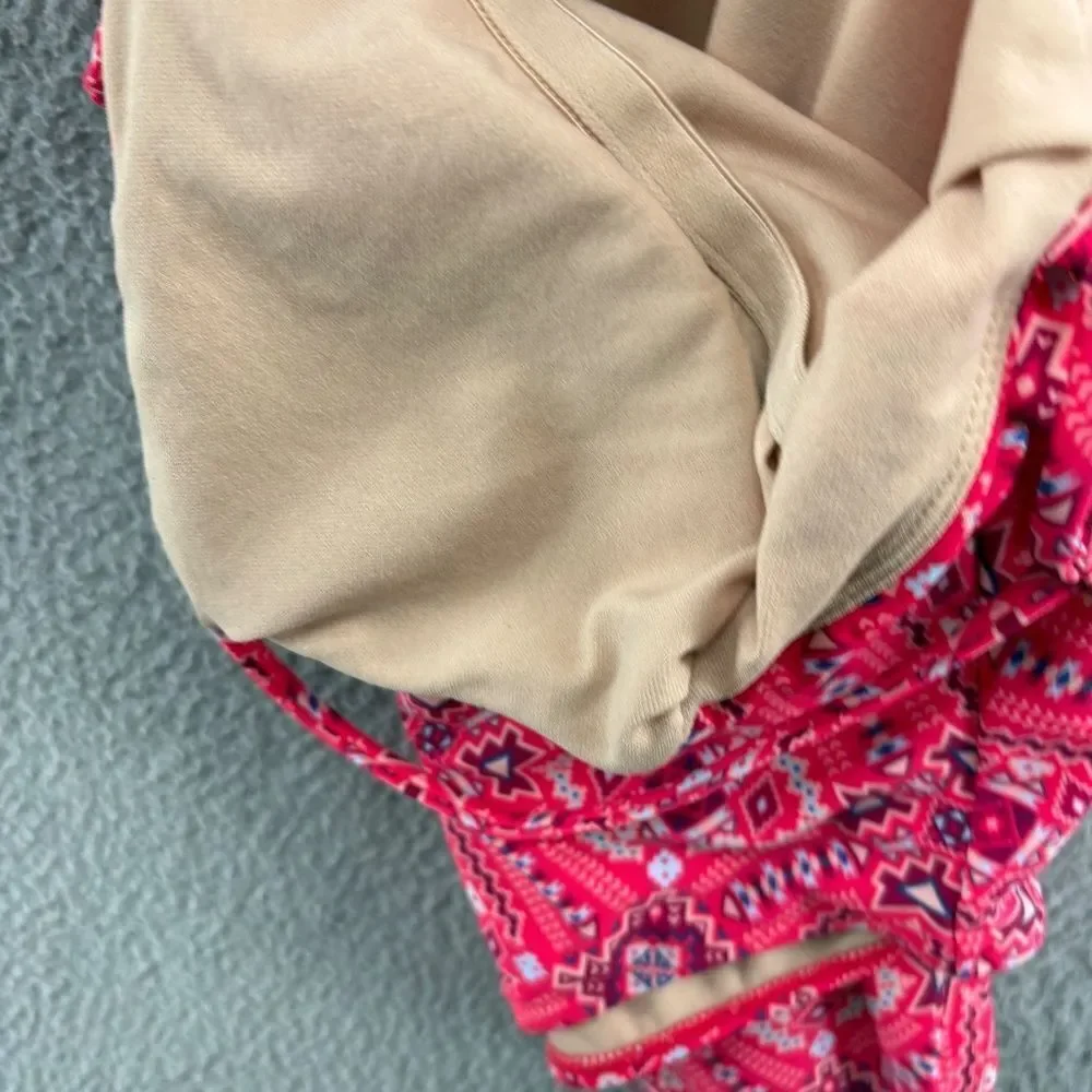 Vanilla Beach Pink Tribal Print One-Piece Swimsuit Size Medium